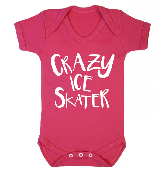 Crazy ice skater Baby Vest dark pink 18-24 months