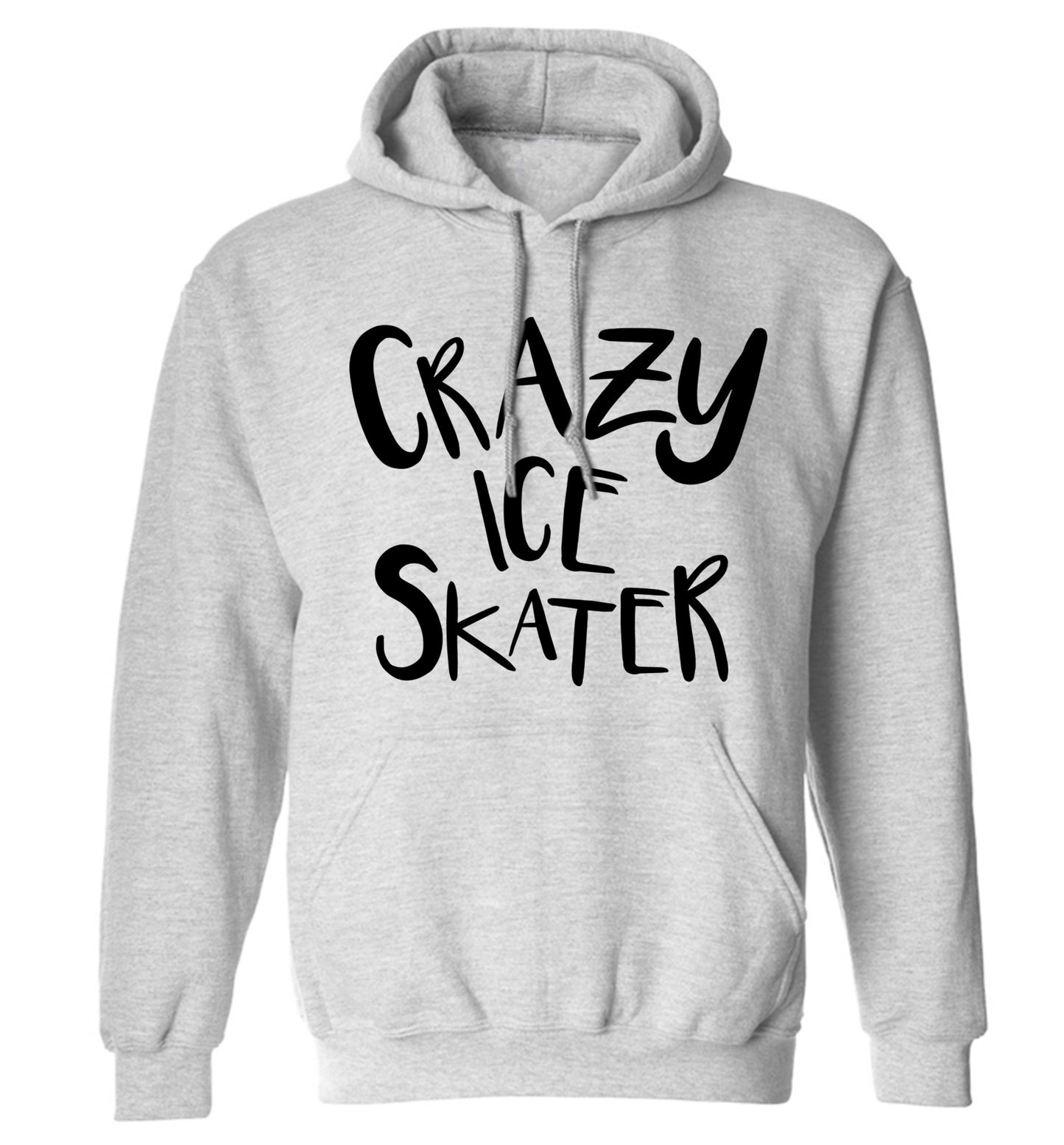 Crazy ice skater adults unisexgrey hoodie 2XL