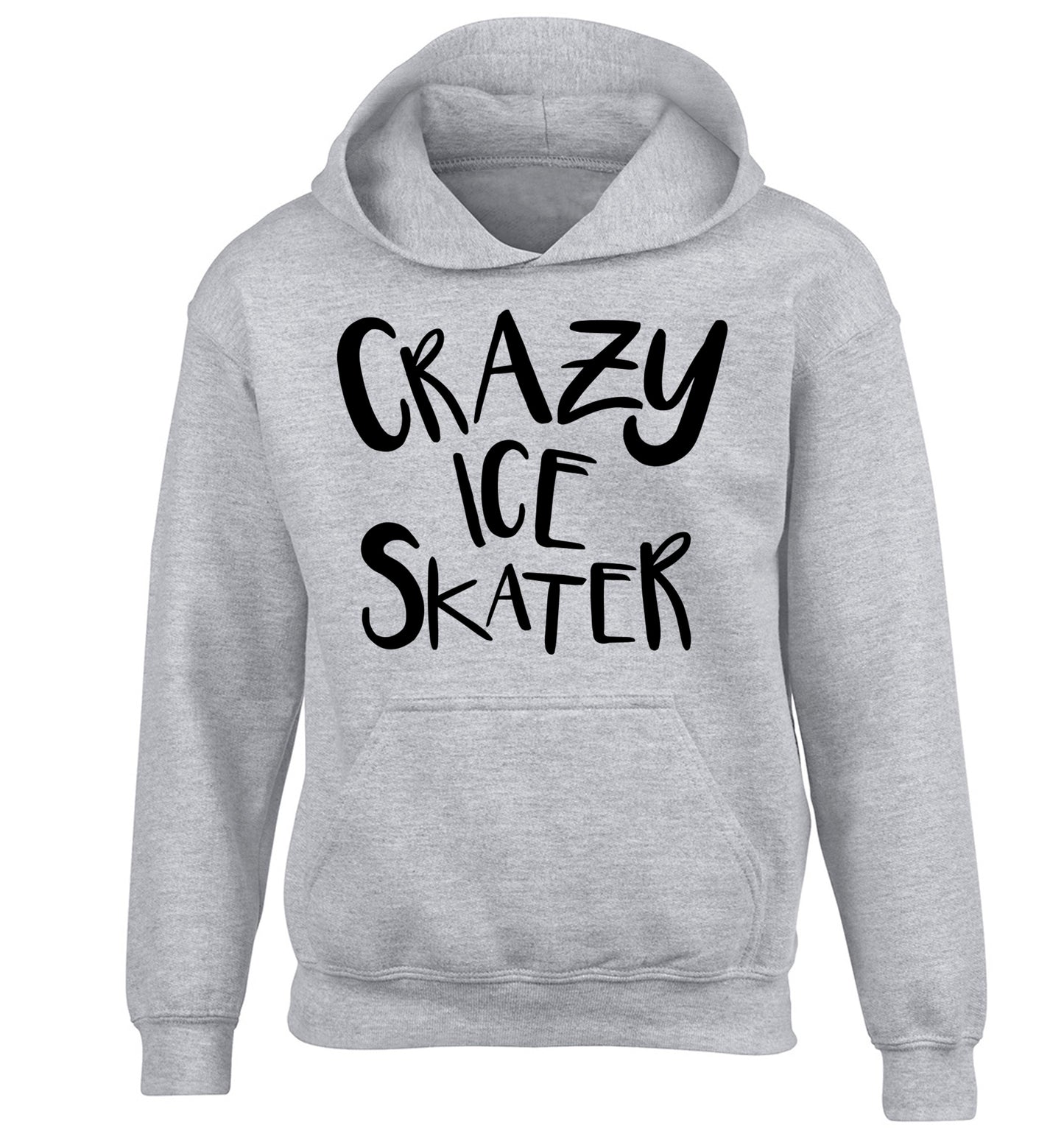 Crazy ice skater children's grey hoodie 12-14 Years