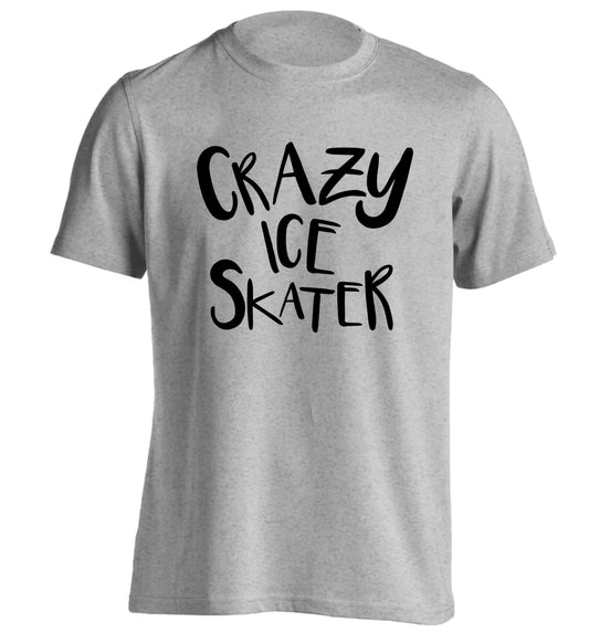 Crazy ice skater adults unisexgrey Tshirt 2XL