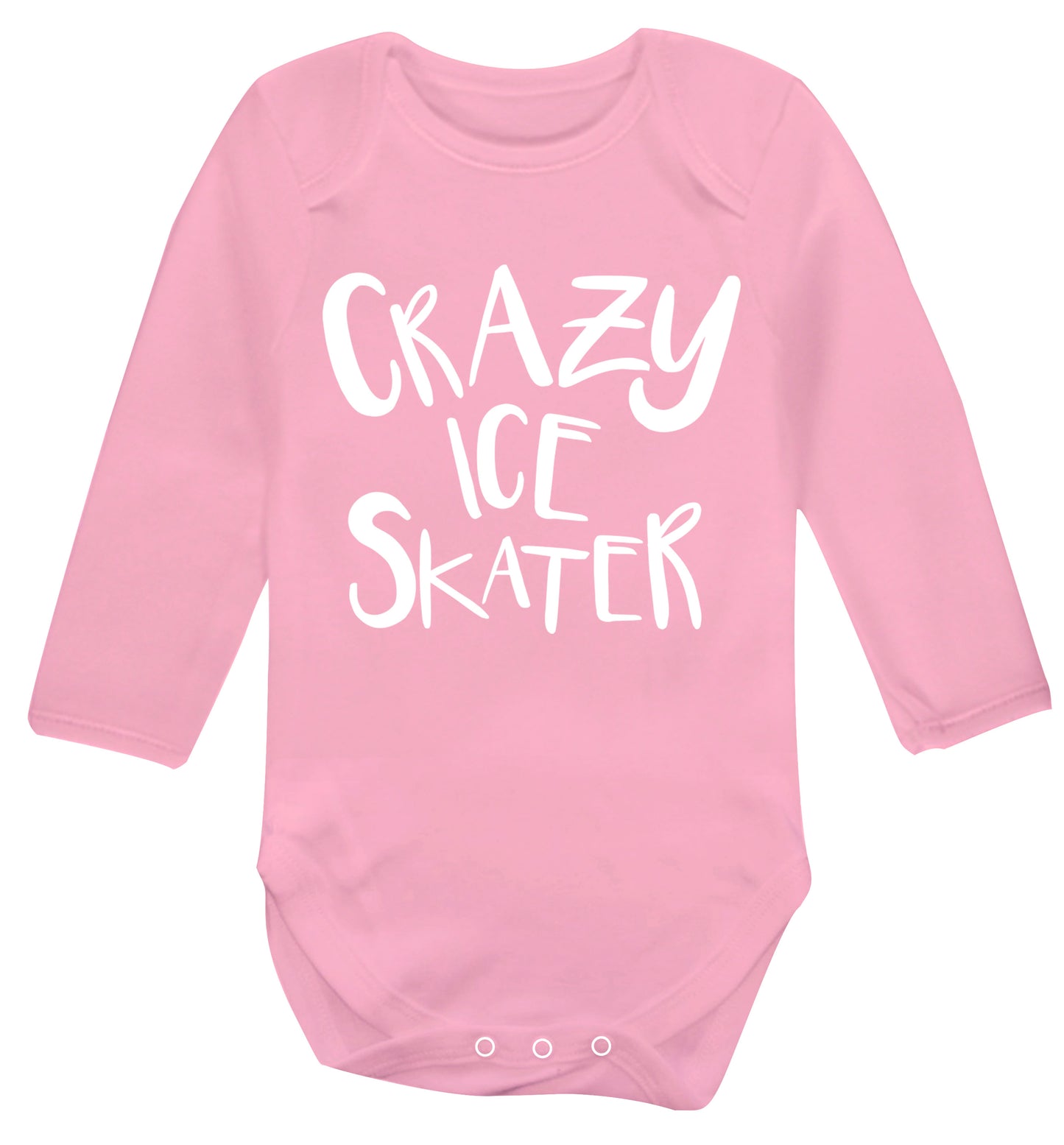 Crazy ice skater Baby Vest long sleeved pale pink 6-12 months
