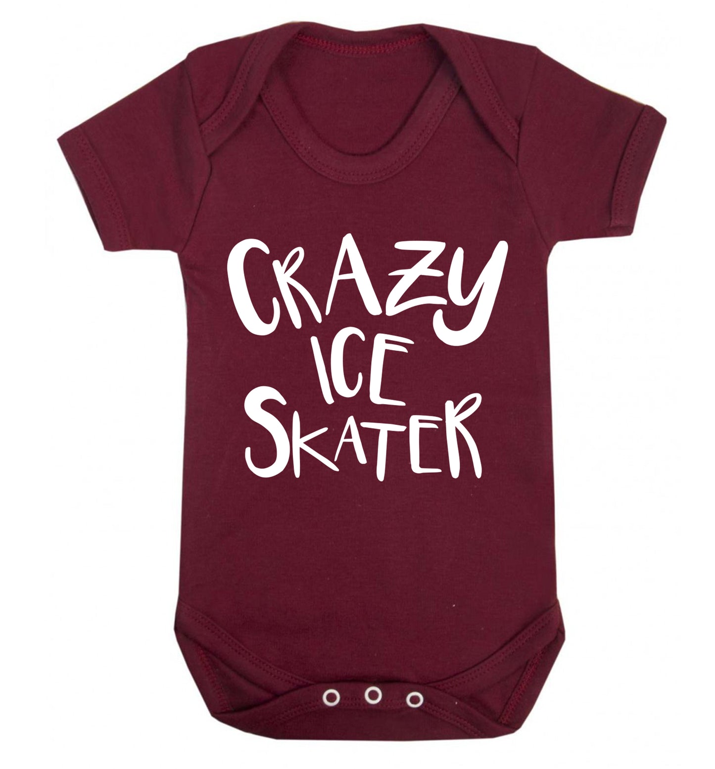Crazy ice skater Baby Vest maroon 18-24 months
