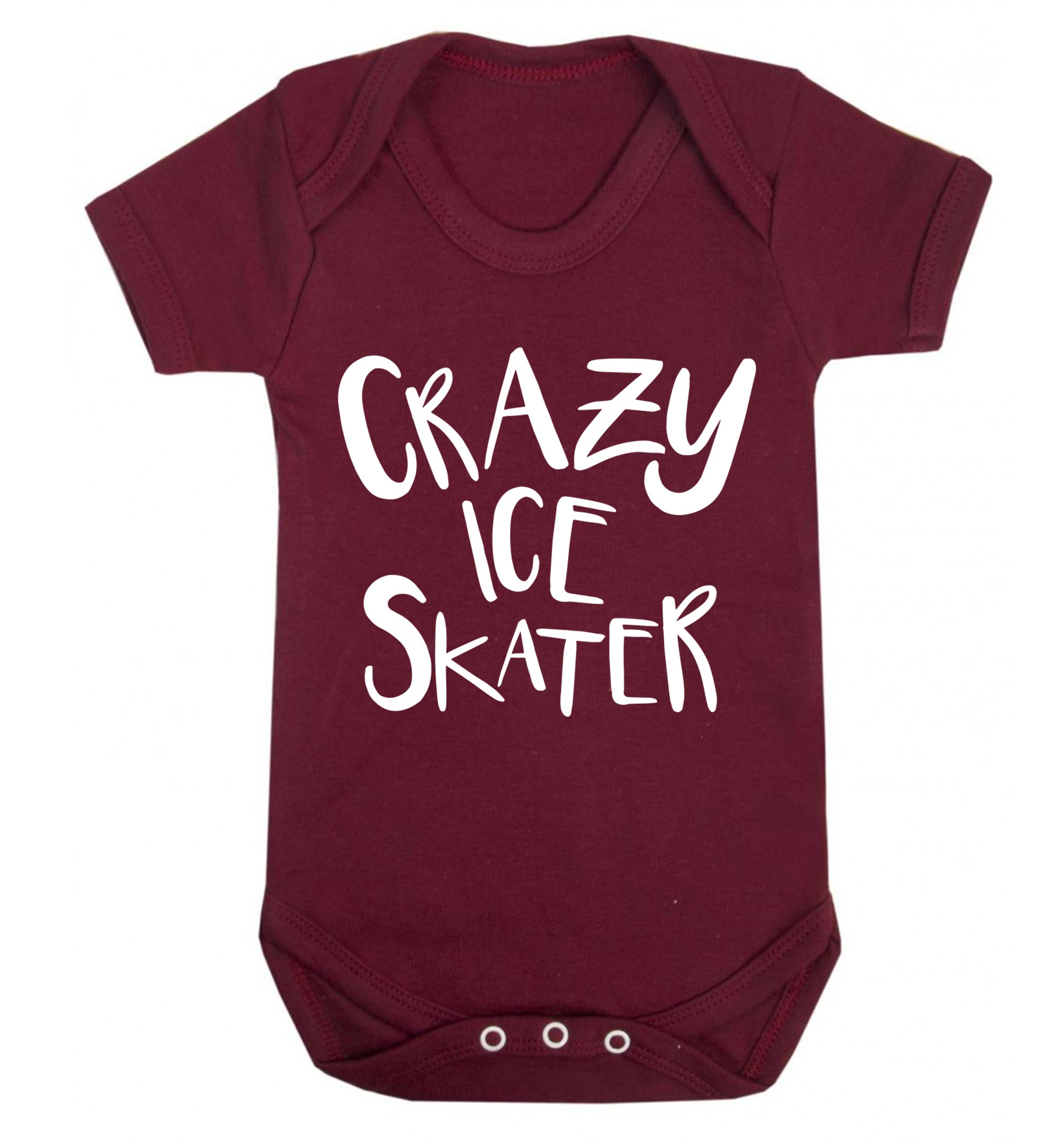 Crazy ice skater Baby Vest maroon 18-24 months