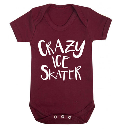 Crazy ice skater Baby Vest maroon 18-24 months