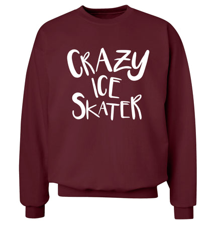 Crazy ice skater Adult's unisexmaroon Sweater 2XL
