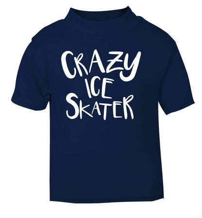 Crazy ice skater navy Baby Toddler Tshirt 2 Years