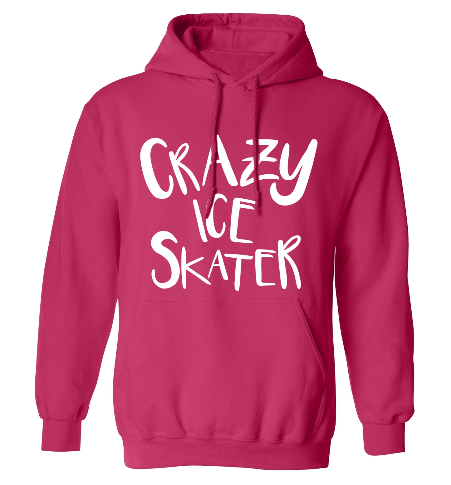 Crazy ice skater adults unisexpink hoodie 2XL