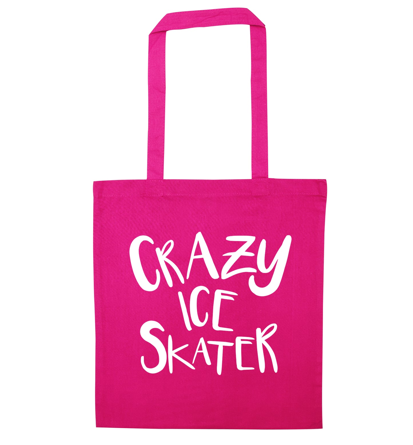 Crazy ice skater pink tote bag