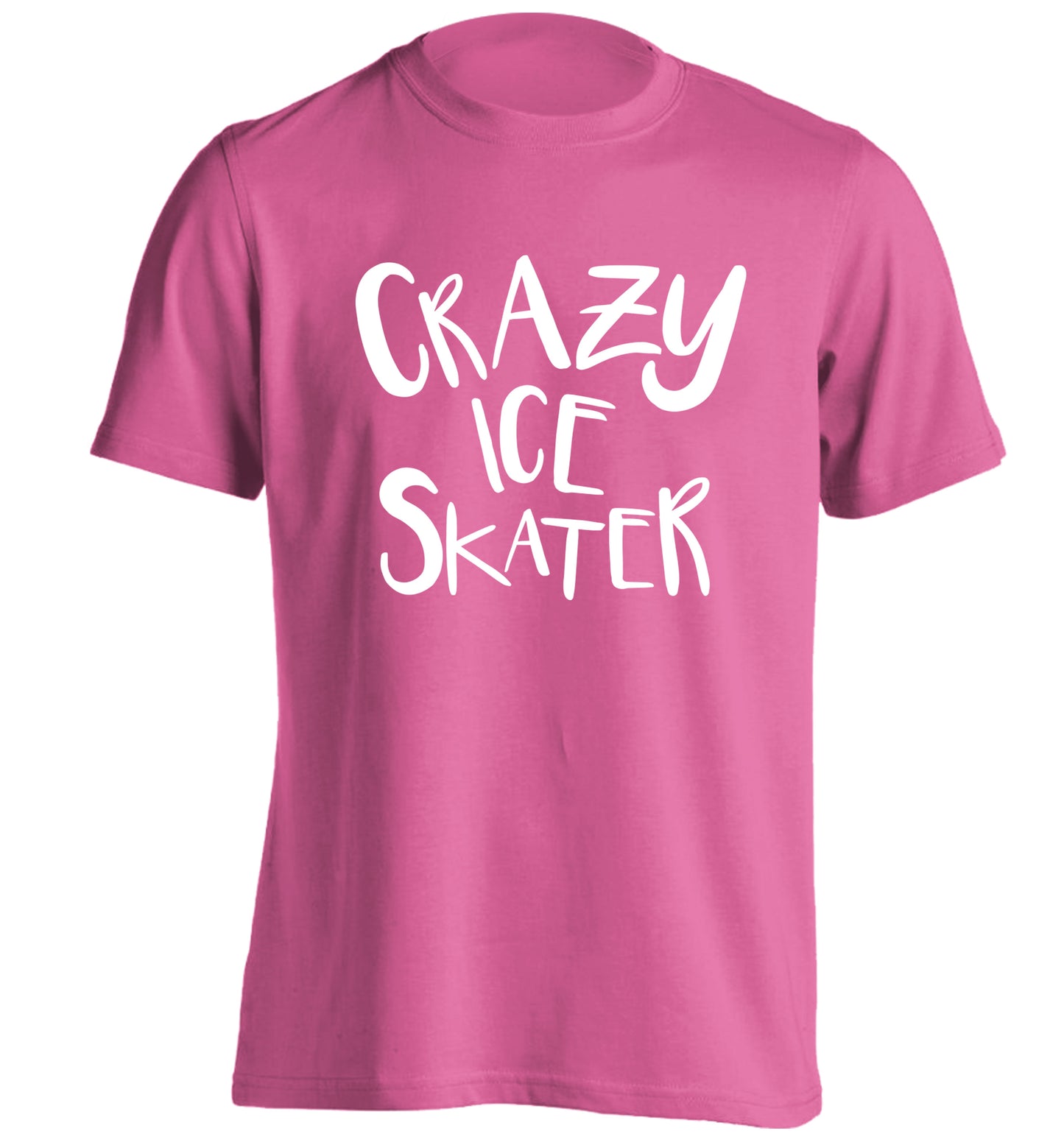 Crazy ice skater adults unisexpink Tshirt 2XL