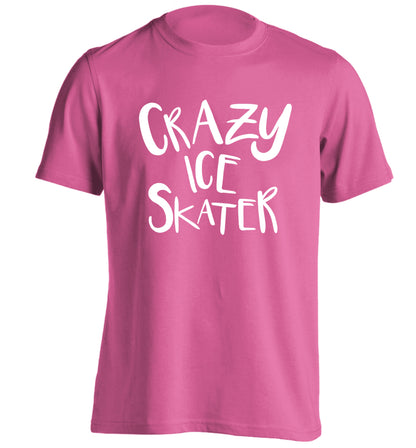 Crazy ice skater adults unisexpink Tshirt 2XL