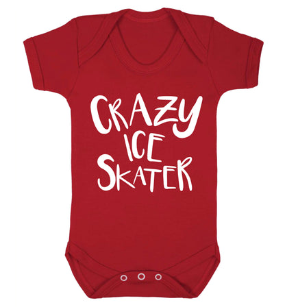 Crazy ice skater Baby Vest red 18-24 months