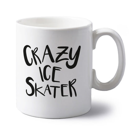 Crazy ice skater left handed white ceramic mug 
