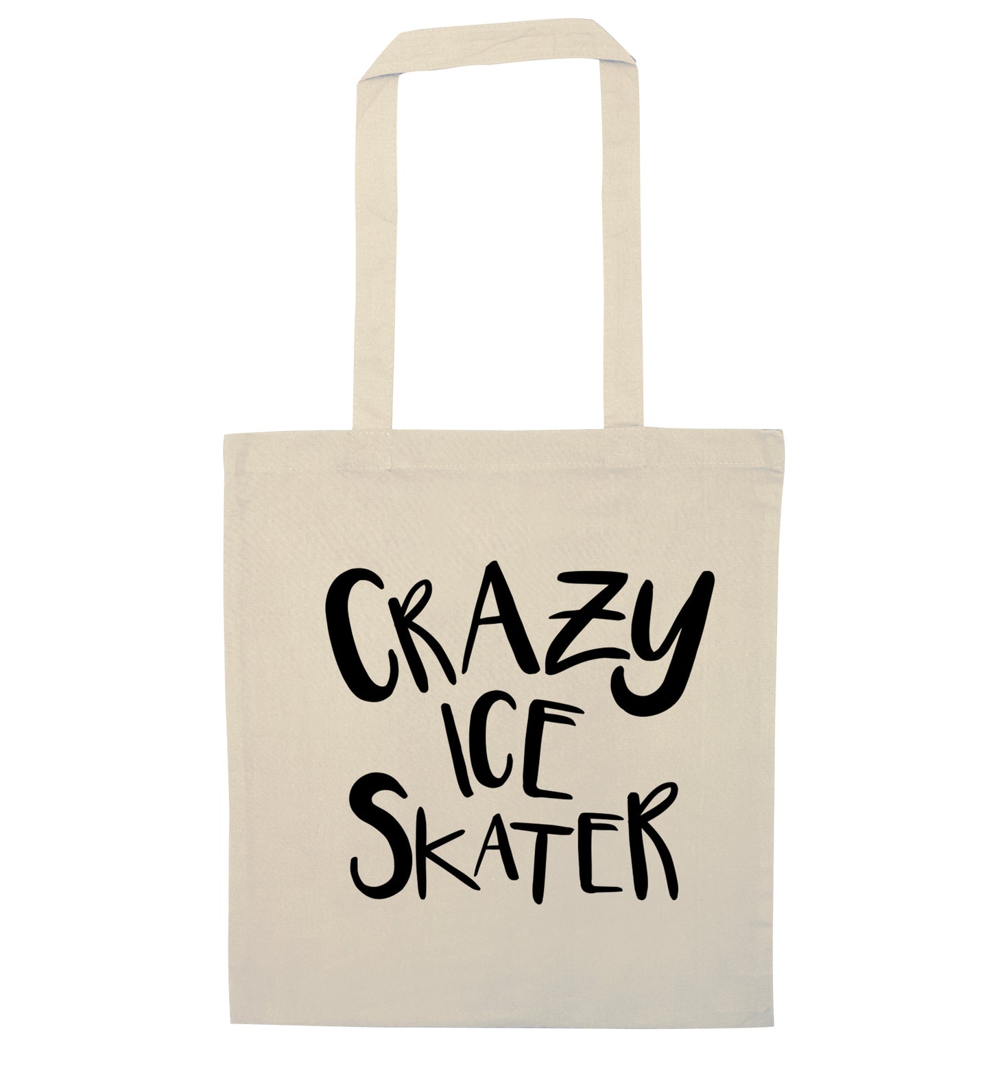 Crazy ice skater natural tote bag