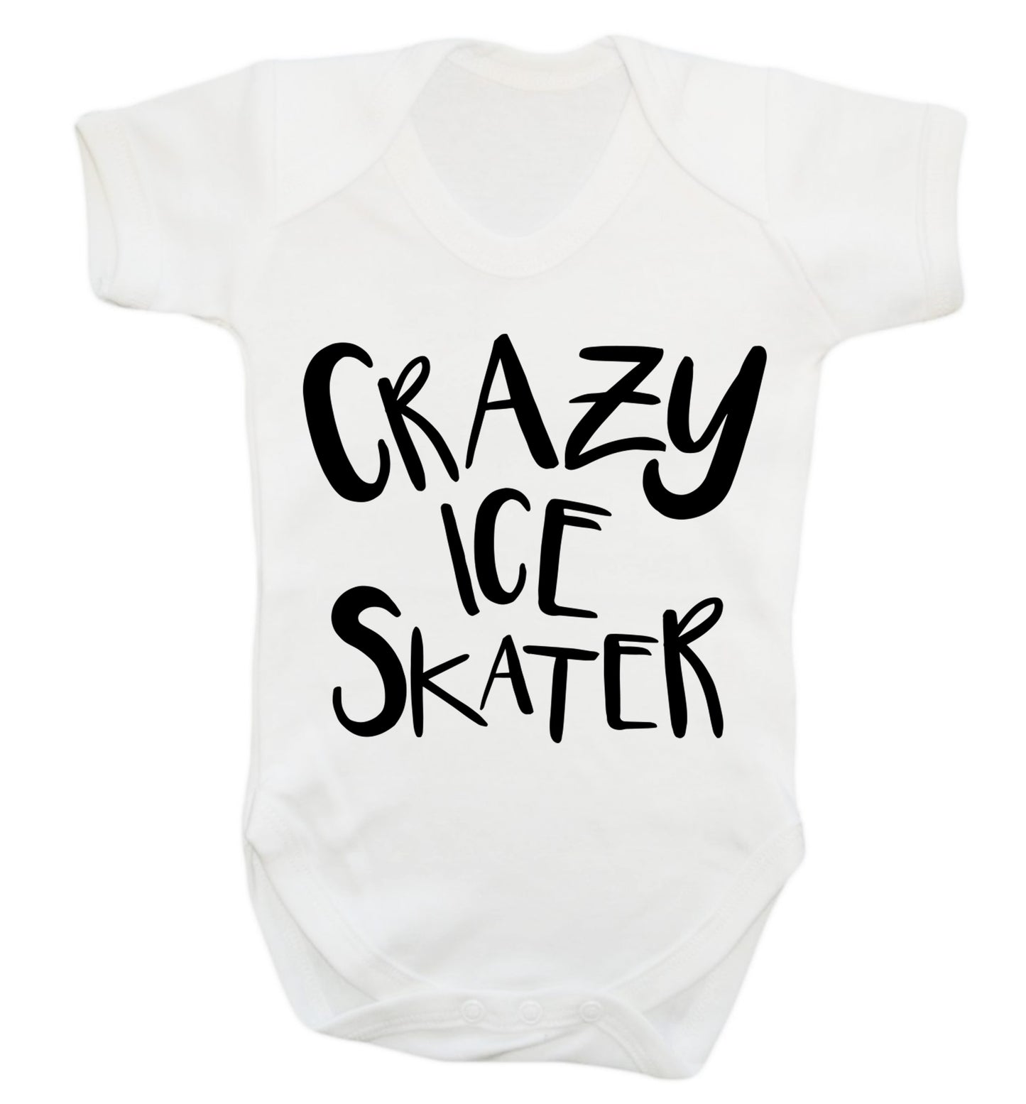 Crazy ice skater Baby Vest white 18-24 months