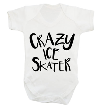 Crazy ice skater Baby Vest white 18-24 months