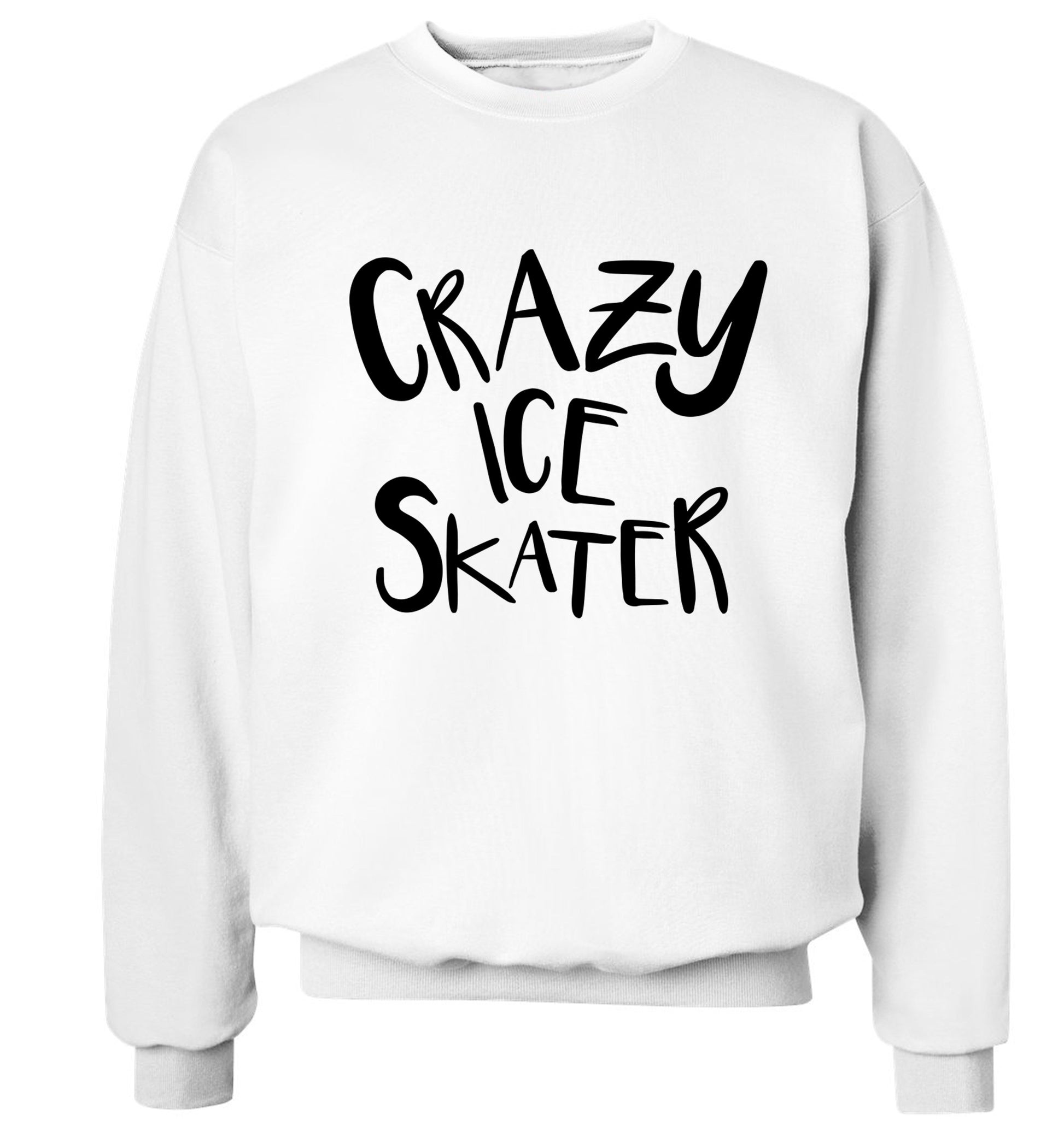 Crazy ice skater Adult's unisexwhite Sweater 2XL