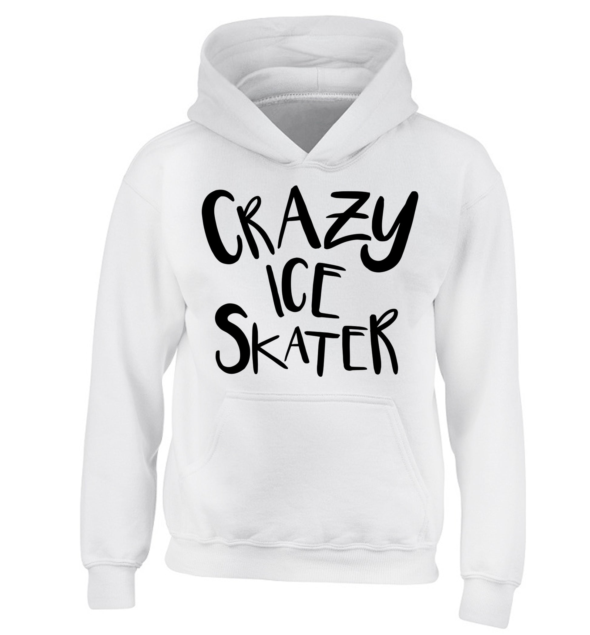 Crazy ice skater children's white hoodie 12-14 Years