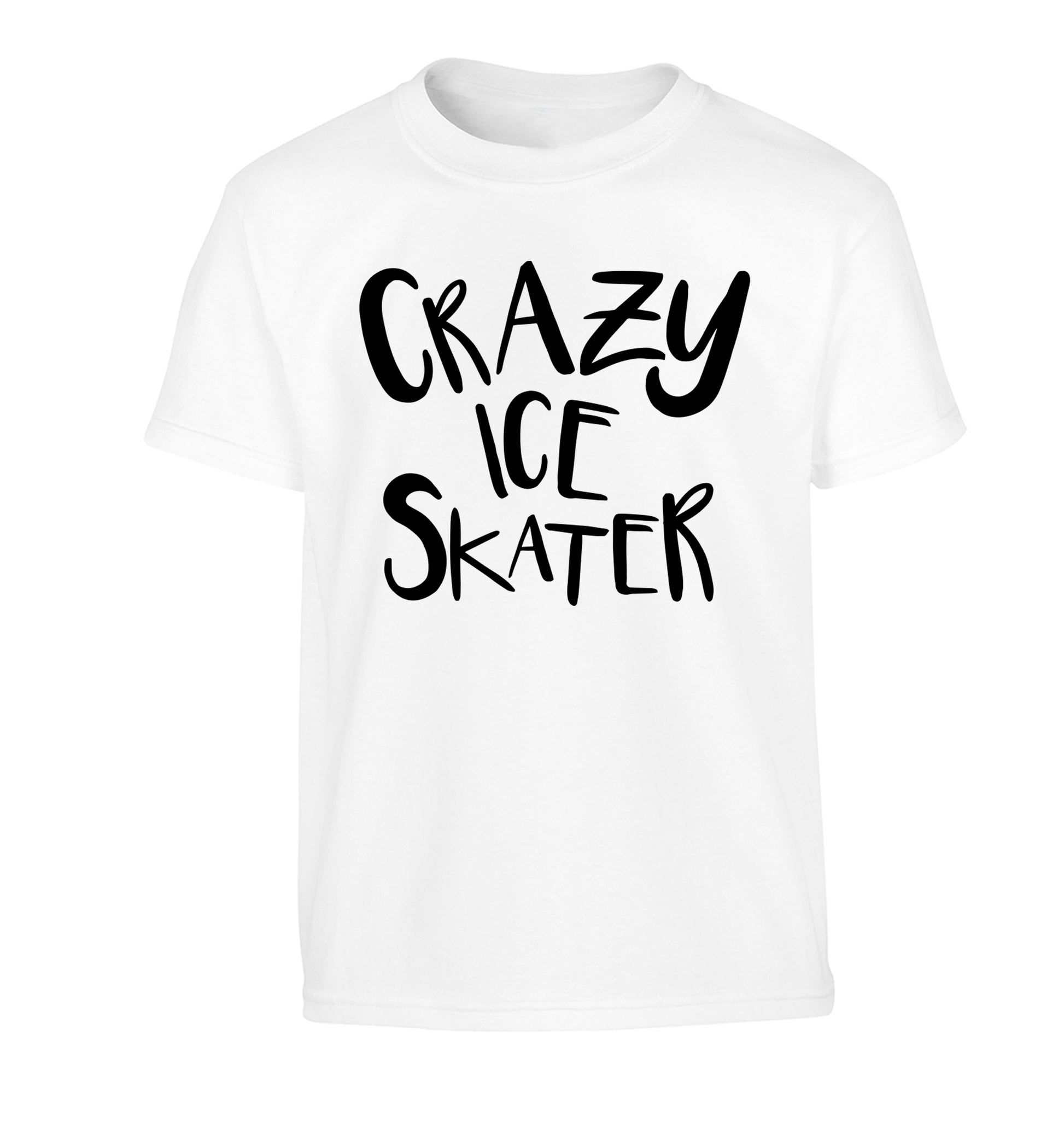 Crazy ice skater Children's white Tshirt 12-14 Years