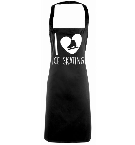 I love ice skating black apron