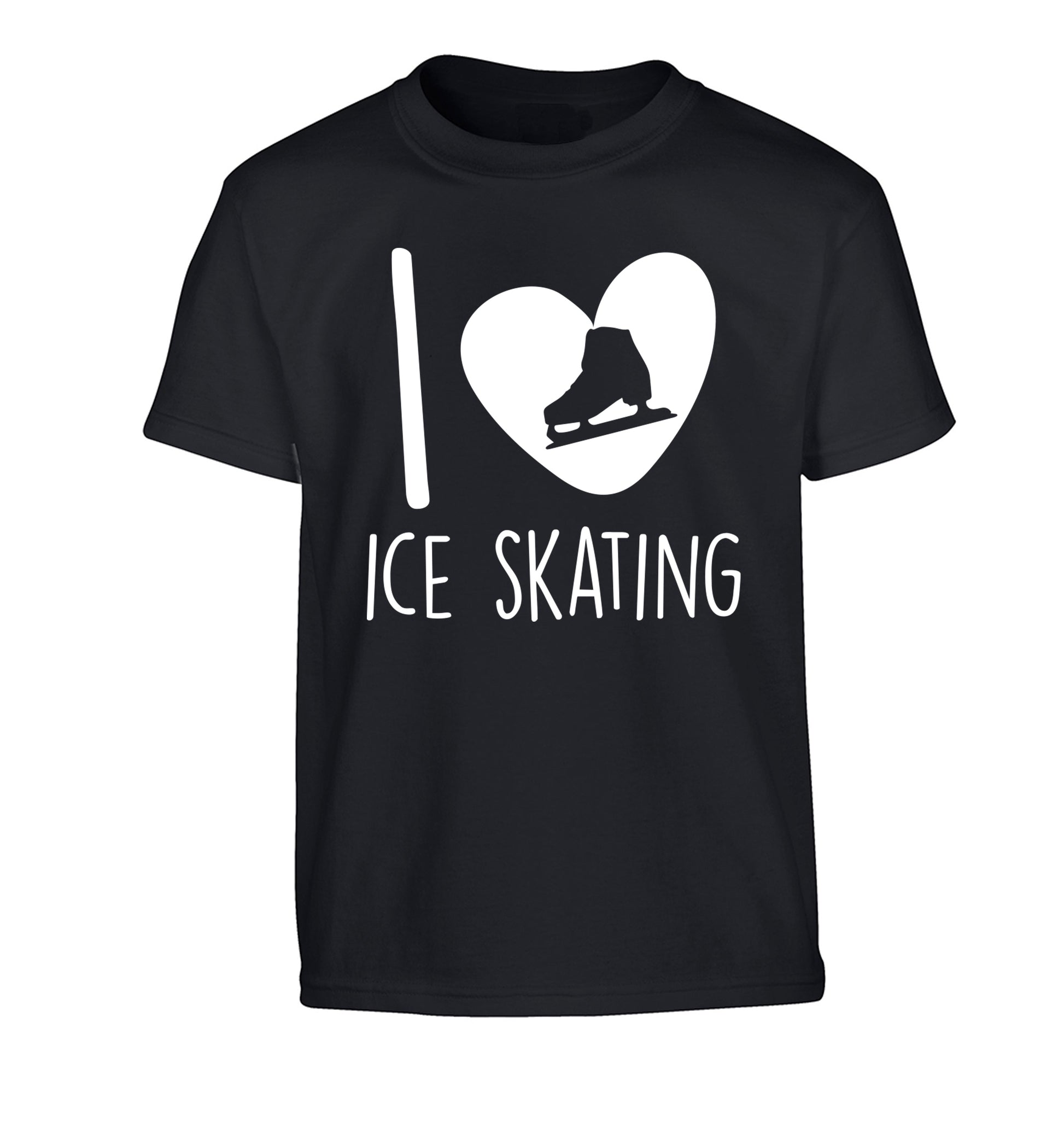I love ice skating Children's black Tshirt 12-14 Years