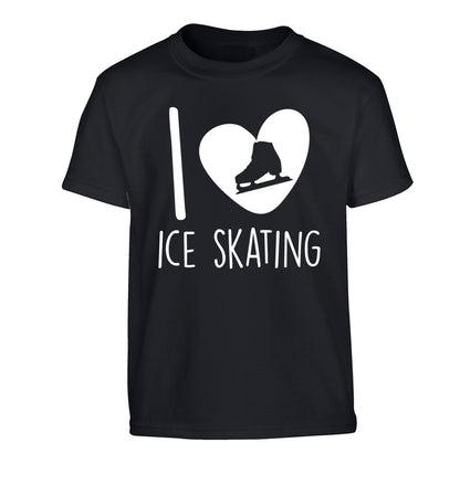 I love ice skating Children's black Tshirt 12-14 Years