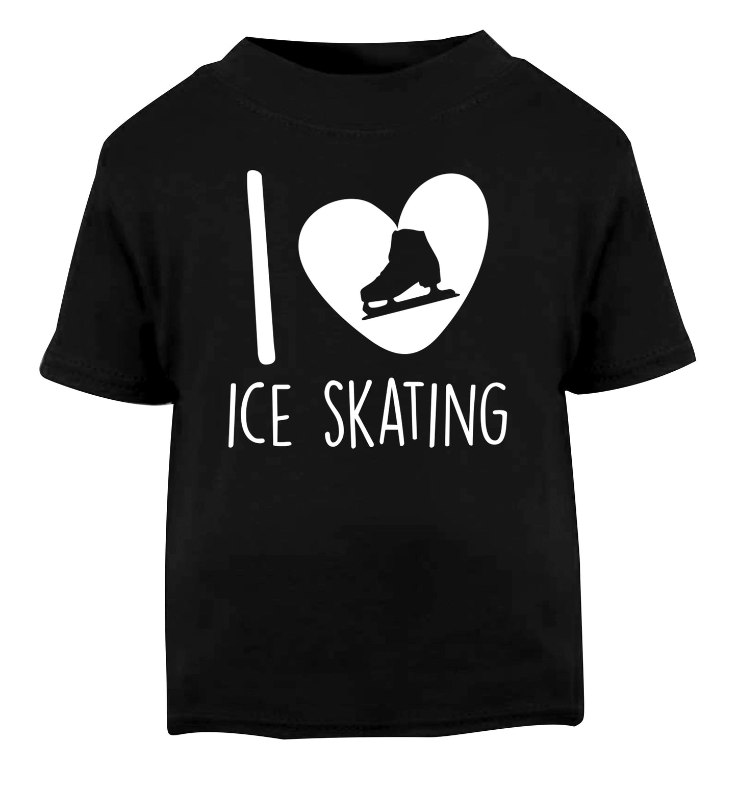 I love ice skating Black Baby Toddler Tshirt 2 years