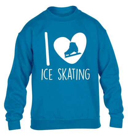 I love ice skating children's blue sweater 12-14 Years
