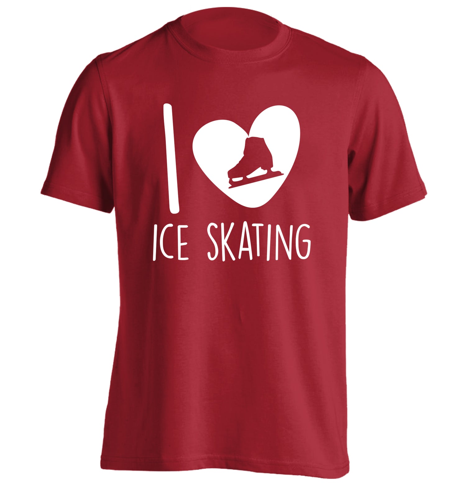 I love ice skating adults unisexred Tshirt 2XL