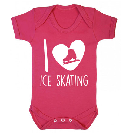 I love ice skating Baby Vest dark pink 18-24 months