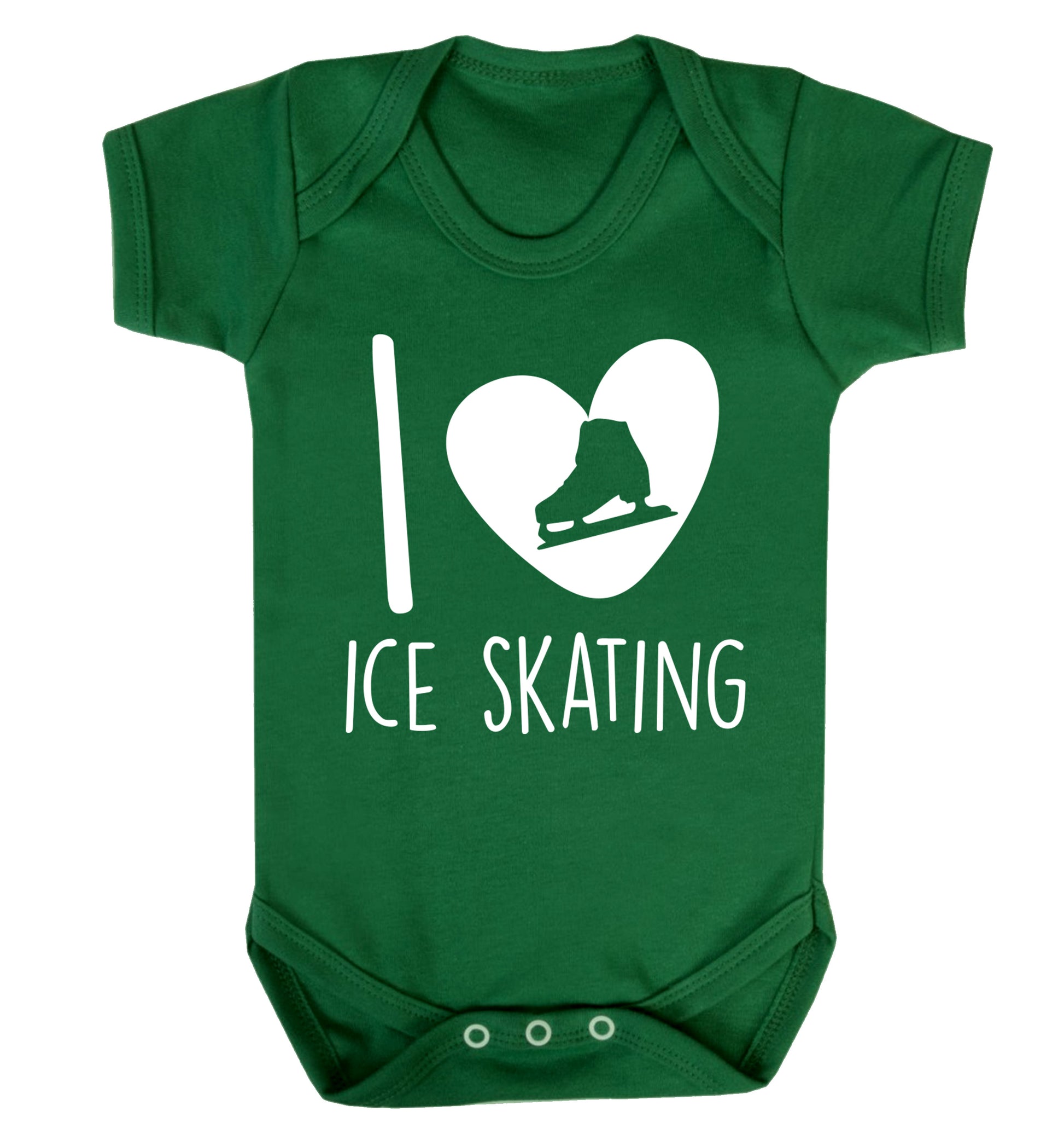 I love ice skating Baby Vest green 18-24 months