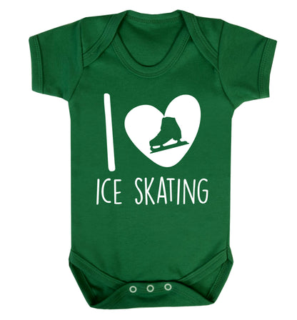 I love ice skating Baby Vest green 18-24 months