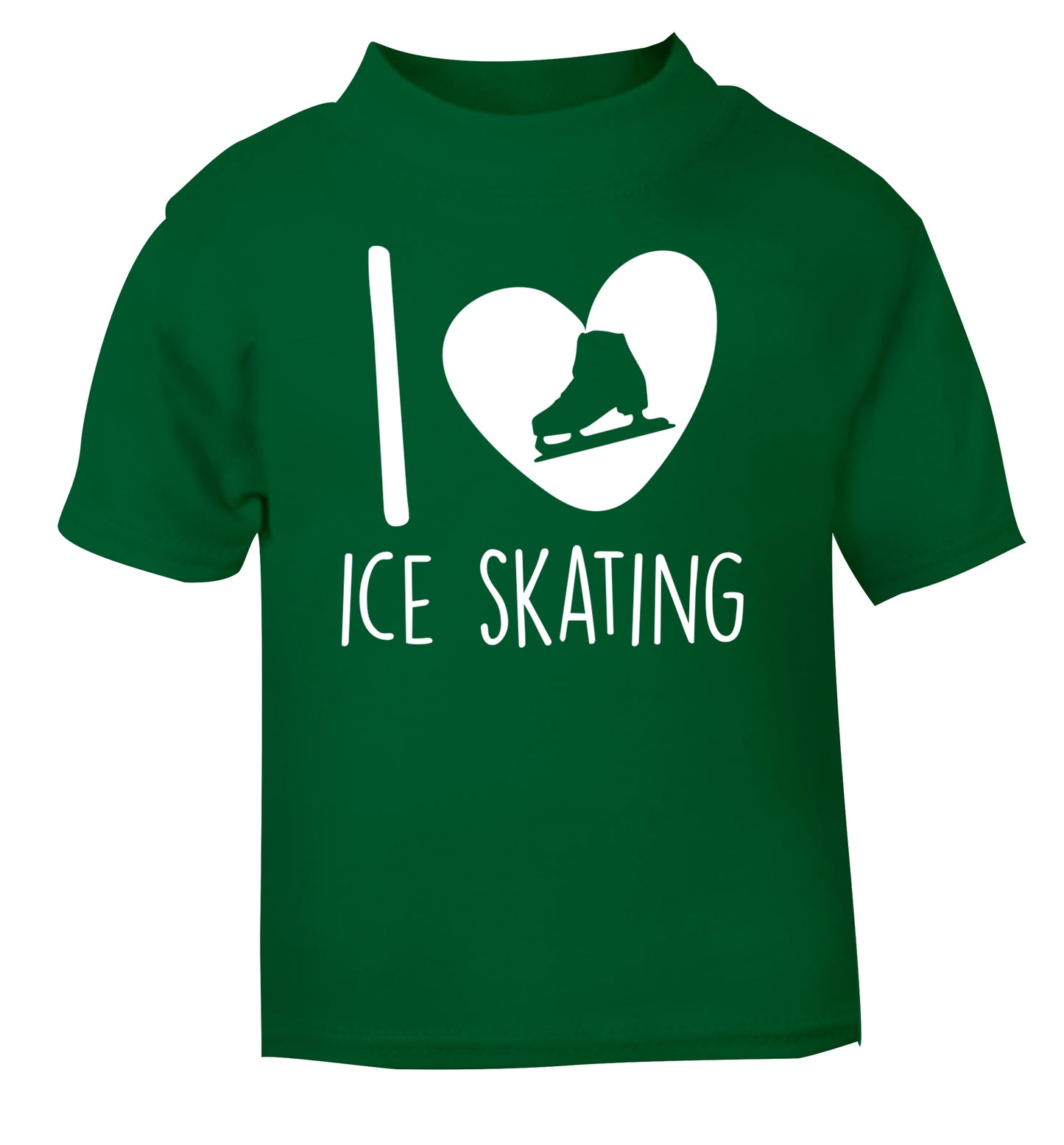 I love ice skating green Baby Toddler Tshirt 2 Years