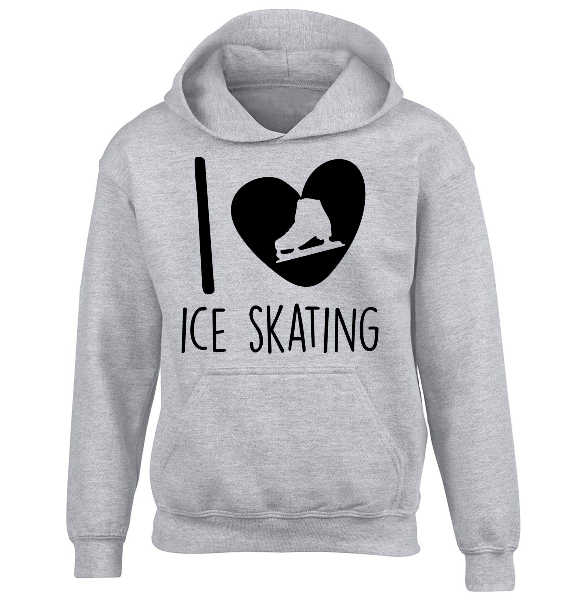 I love ice skating children's grey hoodie 12-14 Years