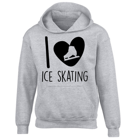 I love ice skating children's grey hoodie 12-14 Years