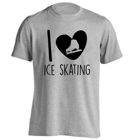 I love ice skating adults unisexgrey Tshirt 2XL