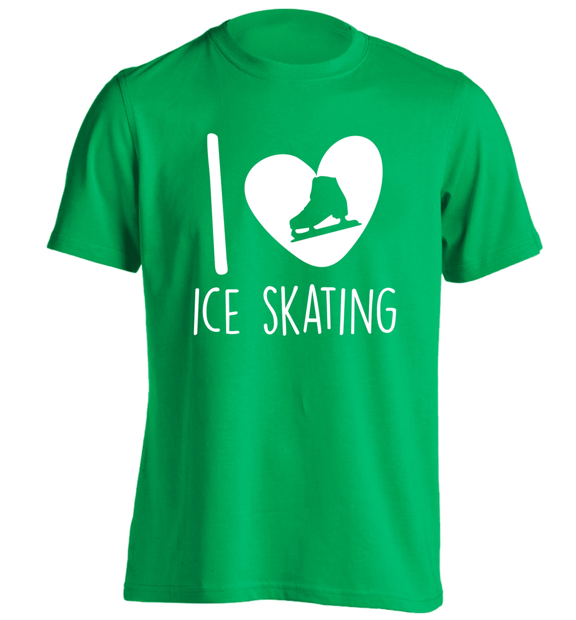 I love ice skating adults unisexgreen Tshirt 2XL