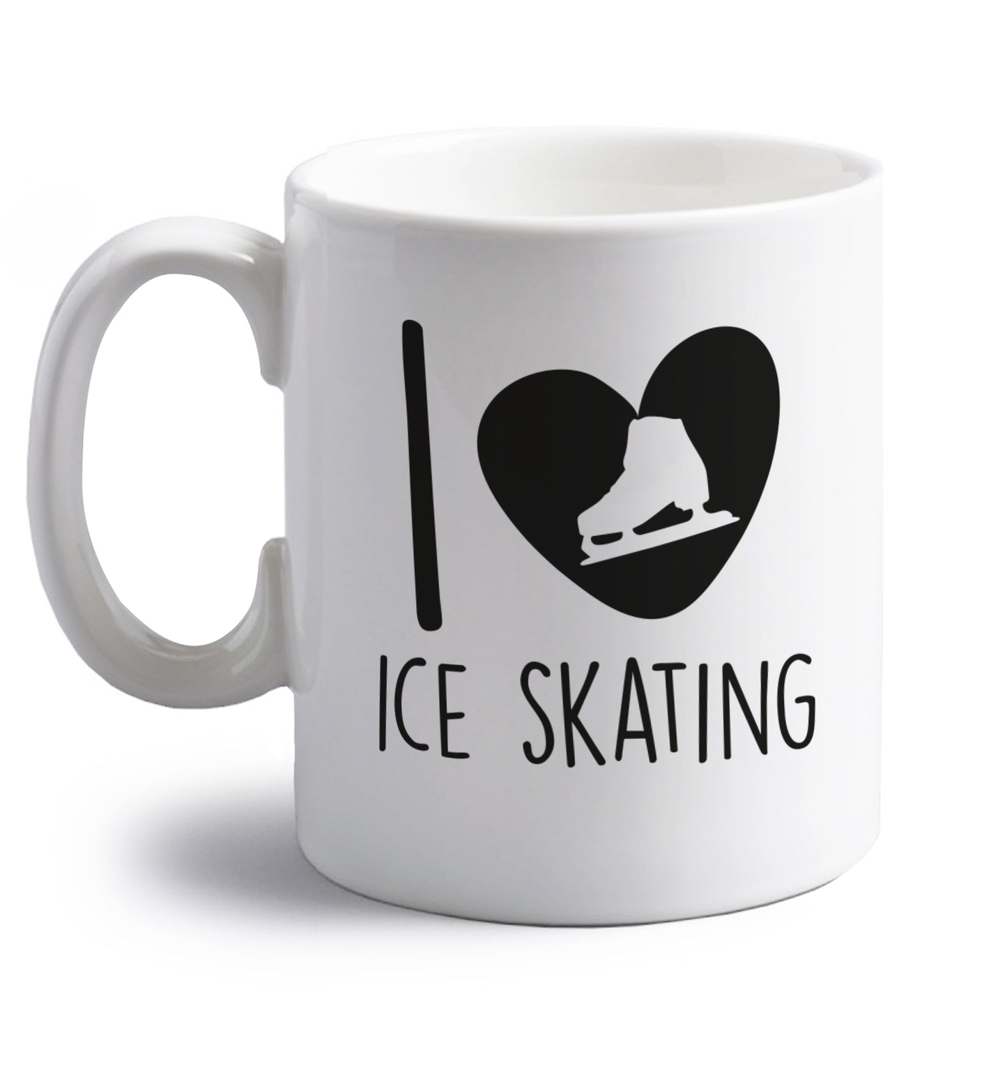 I love ice skating right handed white ceramic mug 