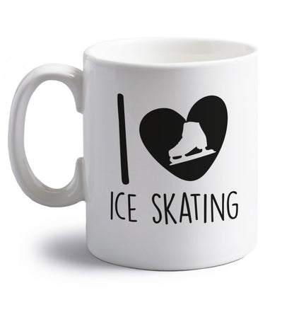 I love ice skating right handed white ceramic mug 