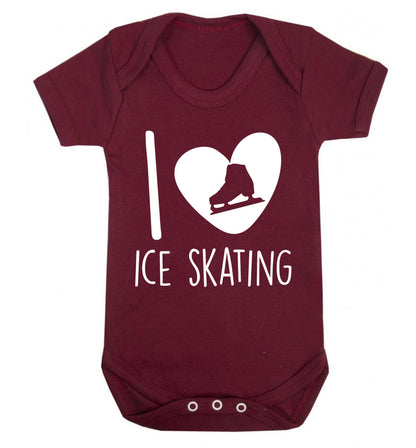 I love ice skating Baby Vest maroon 18-24 months