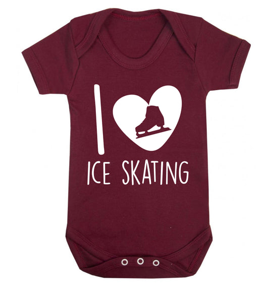 I love ice skating Baby Vest maroon 18-24 months