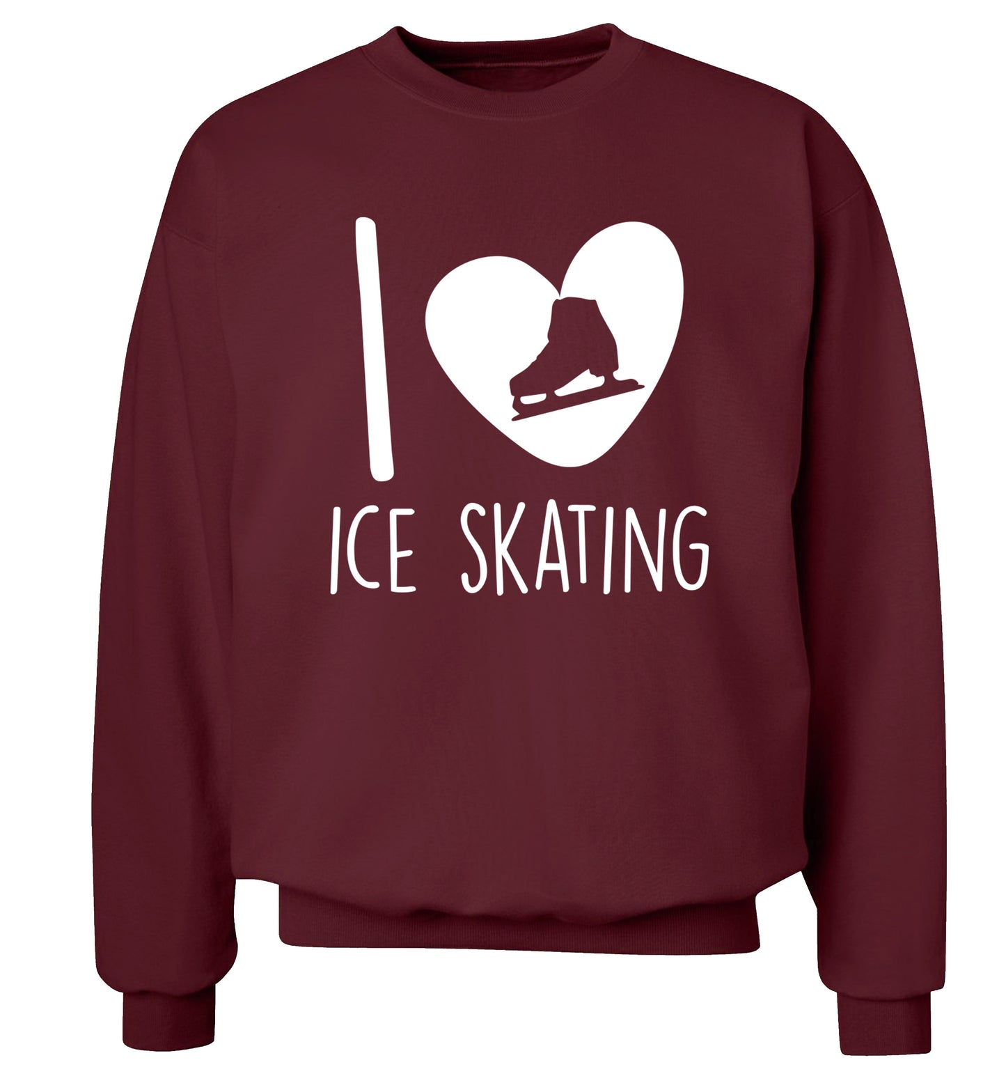 I love ice skating Adult's unisexmaroon Sweater 2XL