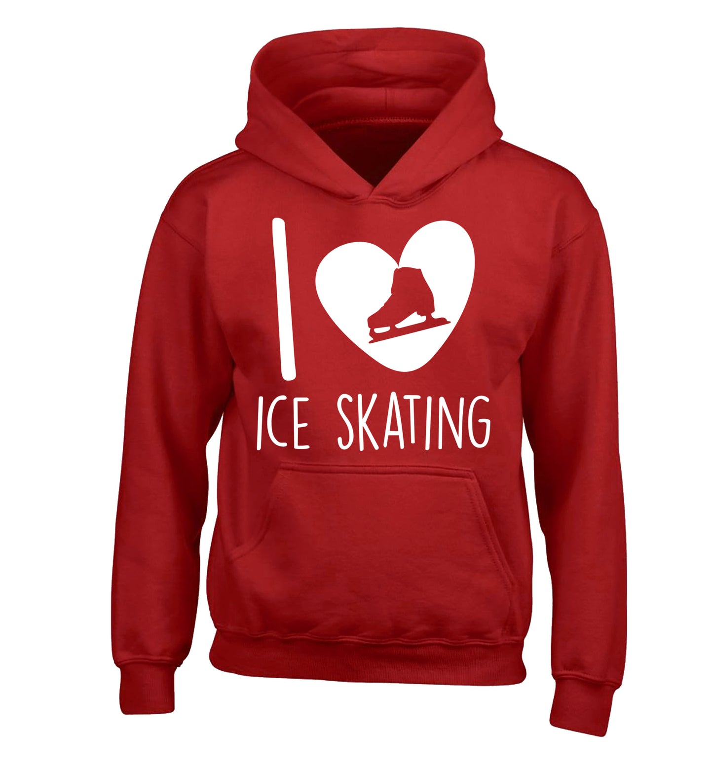 I love ice skating children's red hoodie 12-14 Years