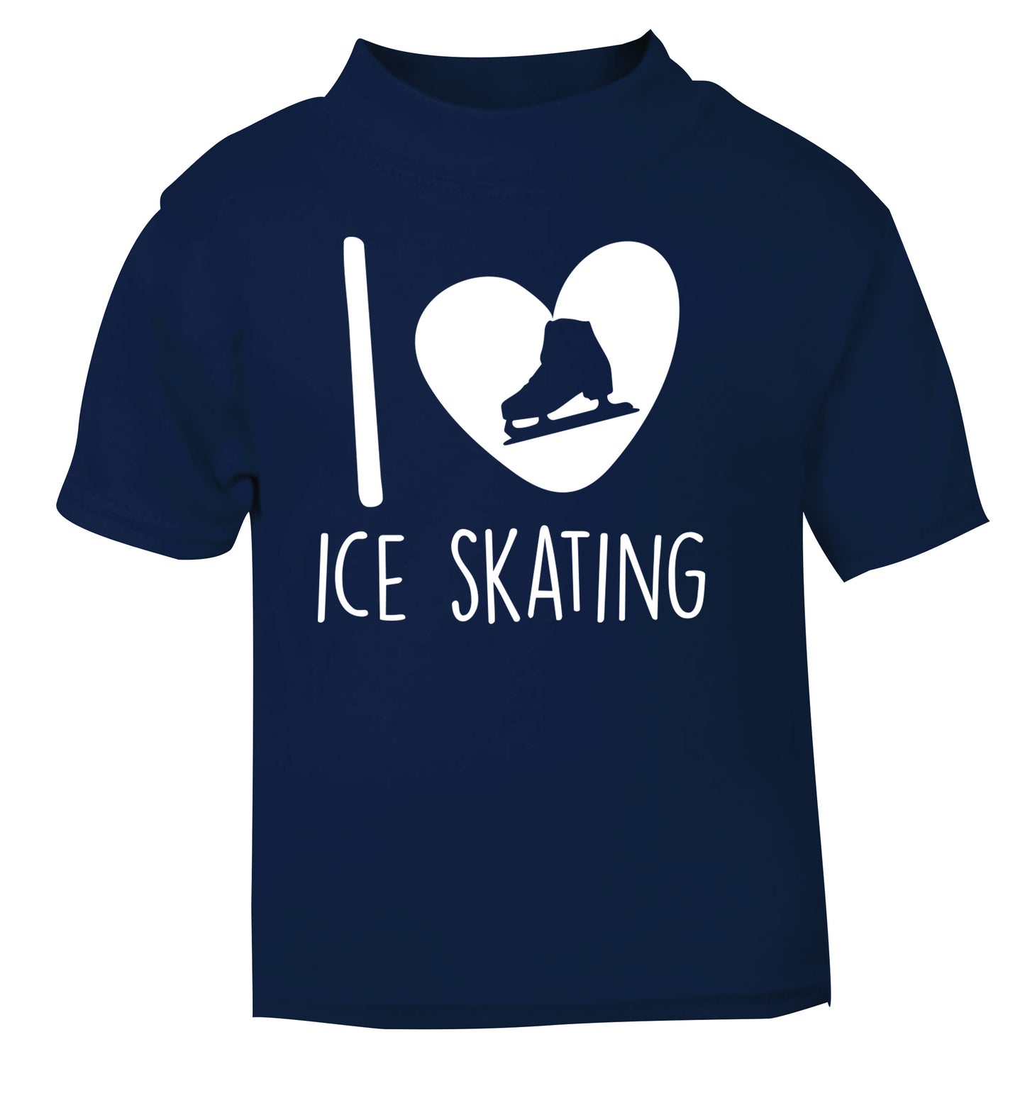 I love ice skating navy Baby Toddler Tshirt 2 Years