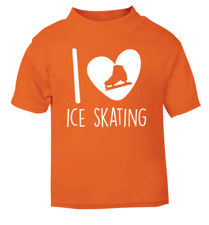 I love ice skating orange Baby Toddler Tshirt 2 Years