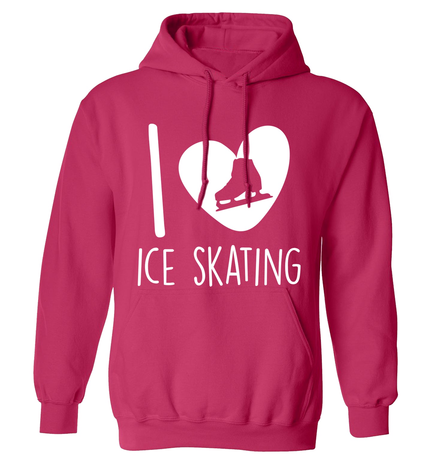 I love ice skating adults unisexpink hoodie 2XL