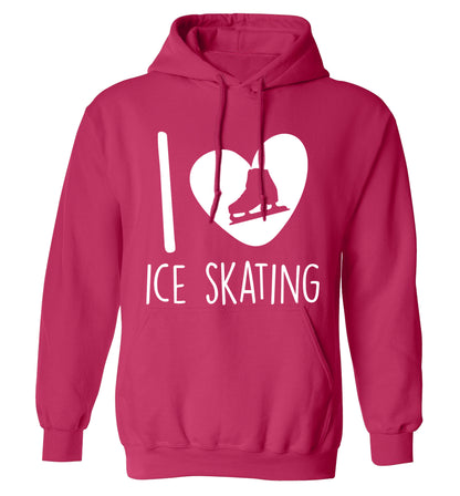 I love ice skating adults unisexpink hoodie 2XL
