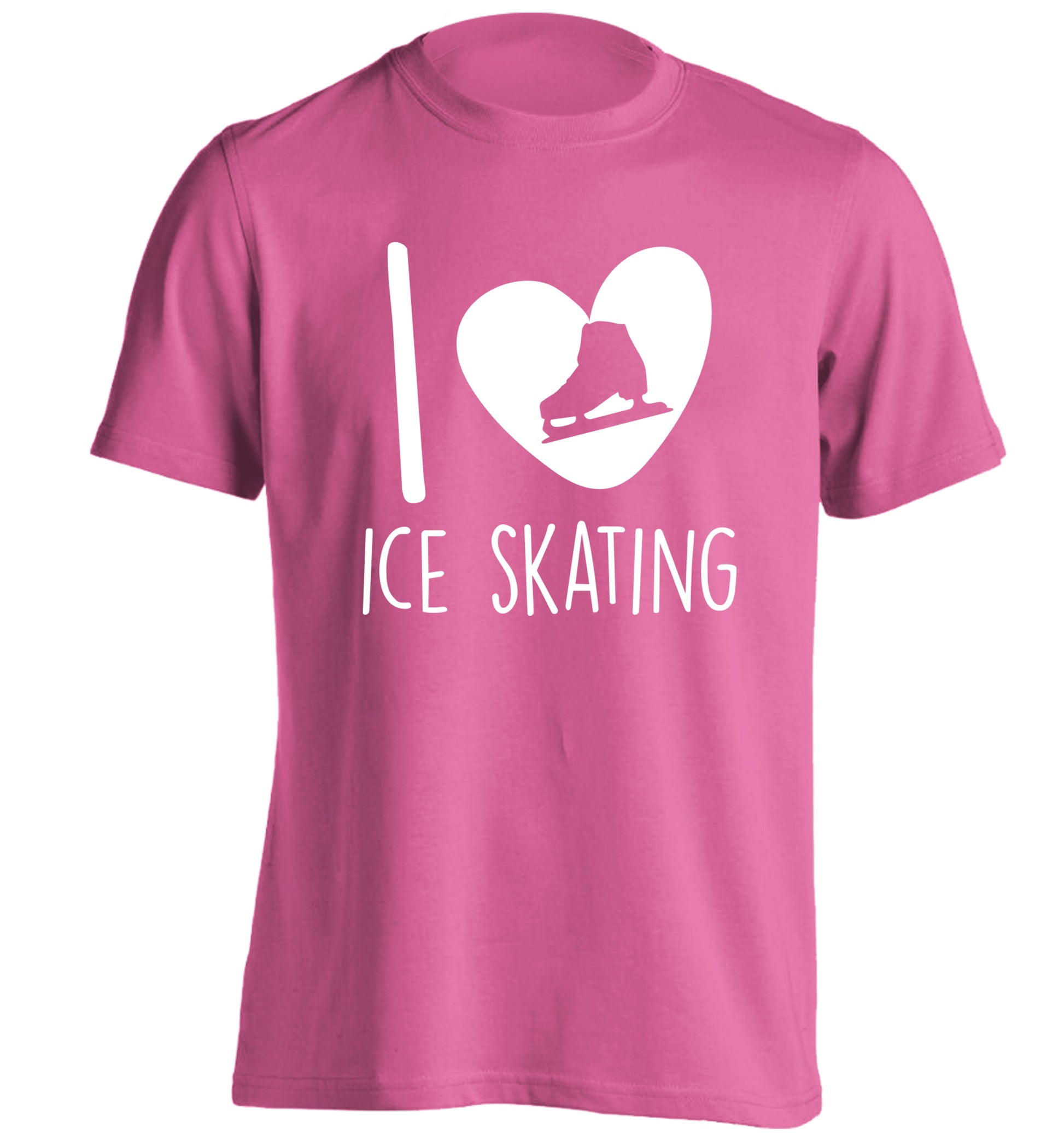 I love ice skating adults unisexpink Tshirt 2XL