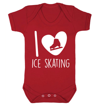I love ice skating Baby Vest red 18-24 months