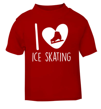 I love ice skating red Baby Toddler Tshirt 2 Years