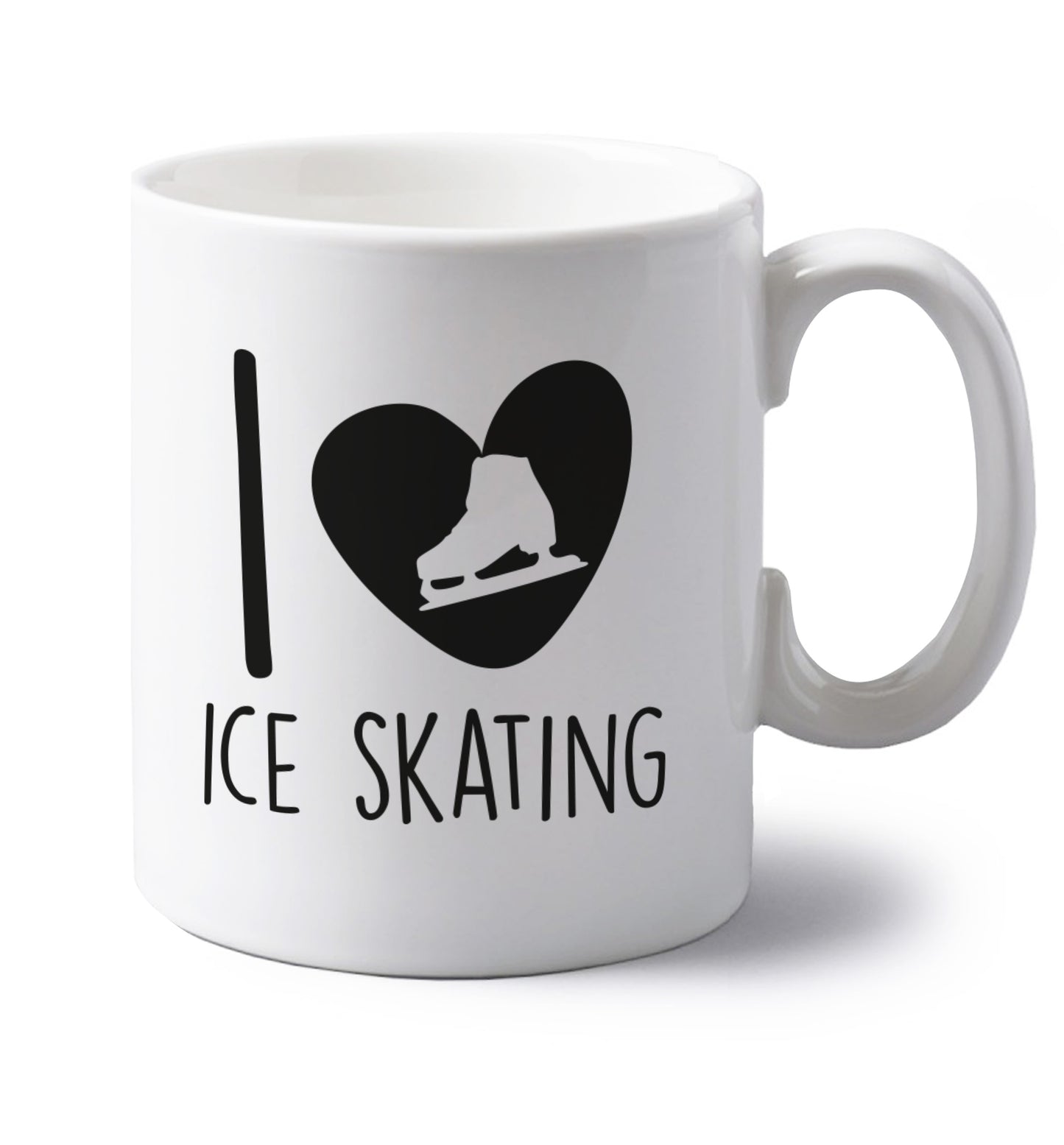 I love ice skating left handed white ceramic mug 